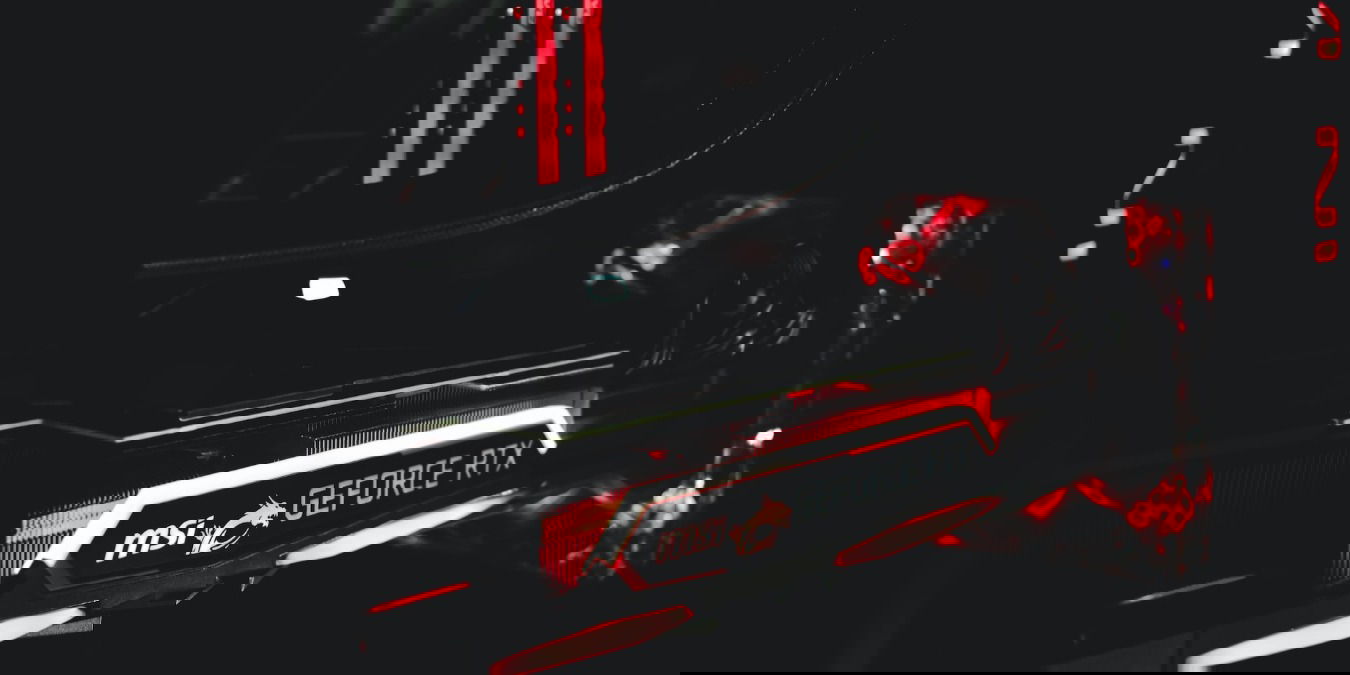Close up of a graphics card in a PC