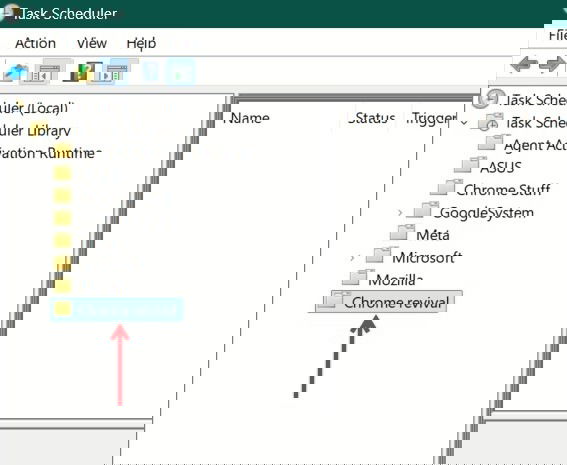 Clicking on new folder in Task Scheduler.