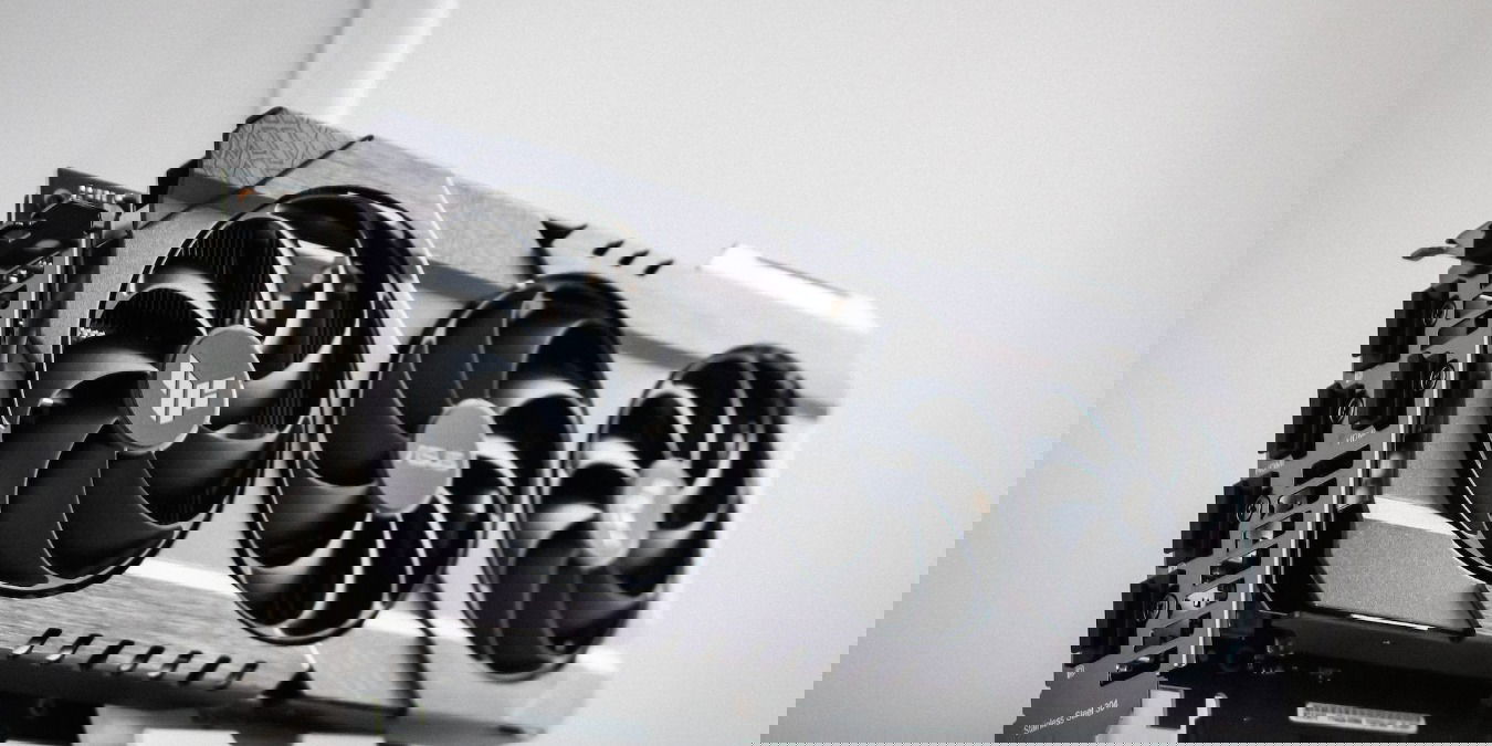 Grey and black graphics card